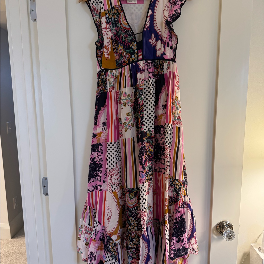 Colorful Patchwork Maxi Dress Anthropologie